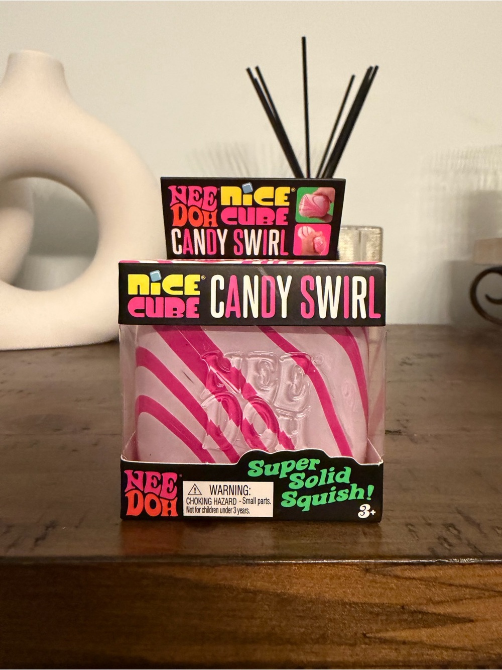 Nee Doh Nice Cube Candy Swirl Sensory Squish Toy